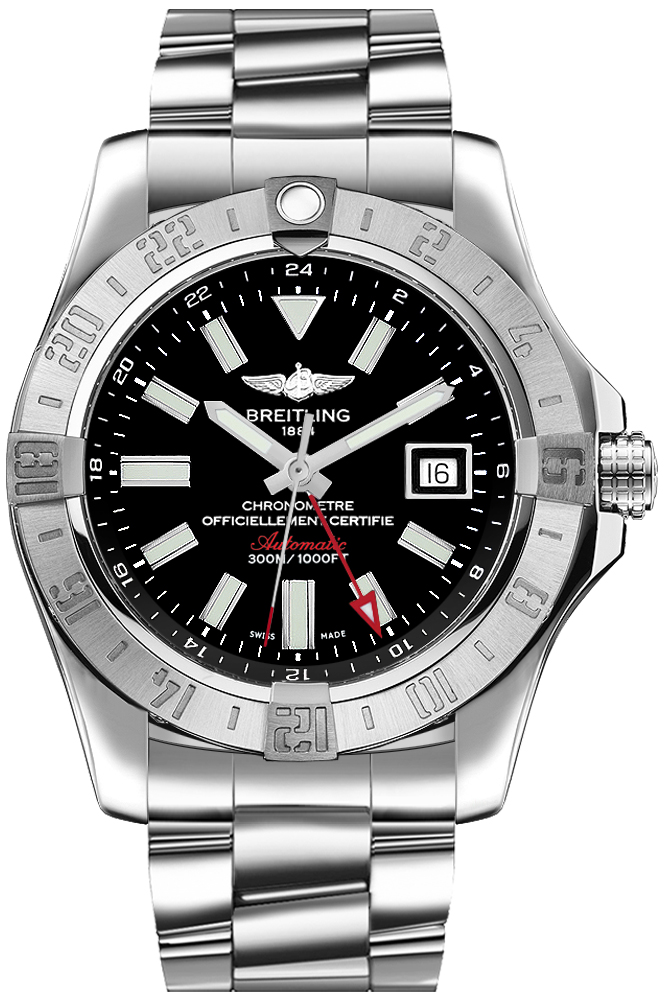 replica Breitling Avenger II GMT Black Dial Men's Watch A32390111B1A1